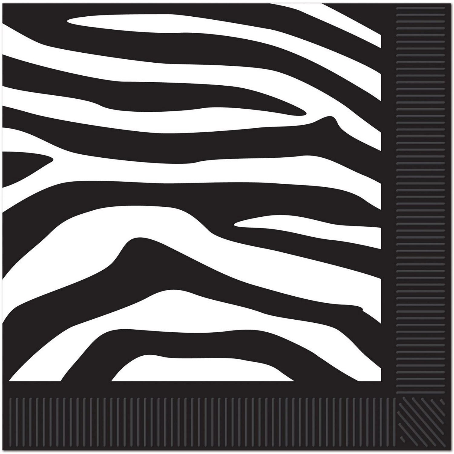 Zebra Print Large Napkins / Serviettes (Pack of 16)