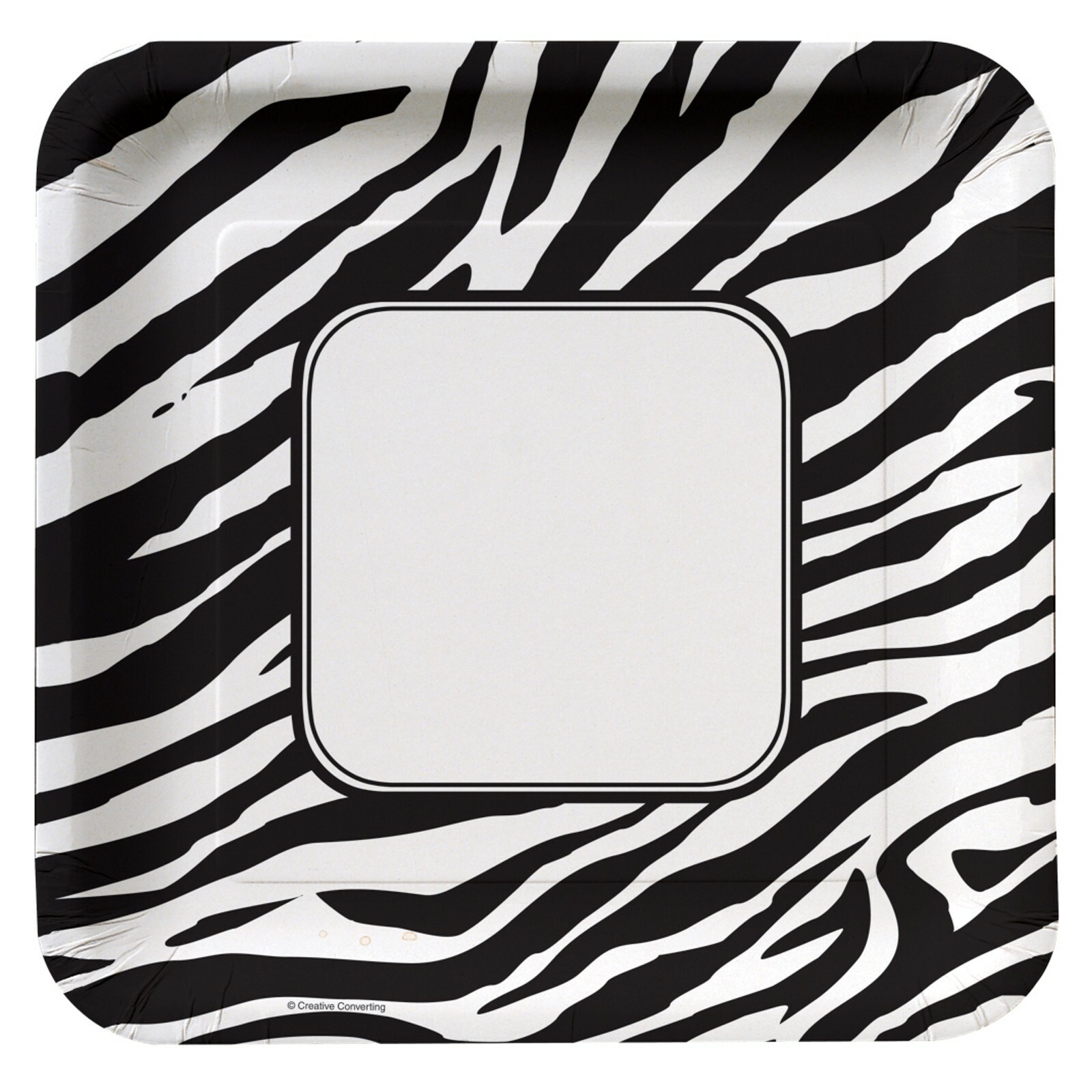 Zebra Print Large Paper Plates (Pack of 8)