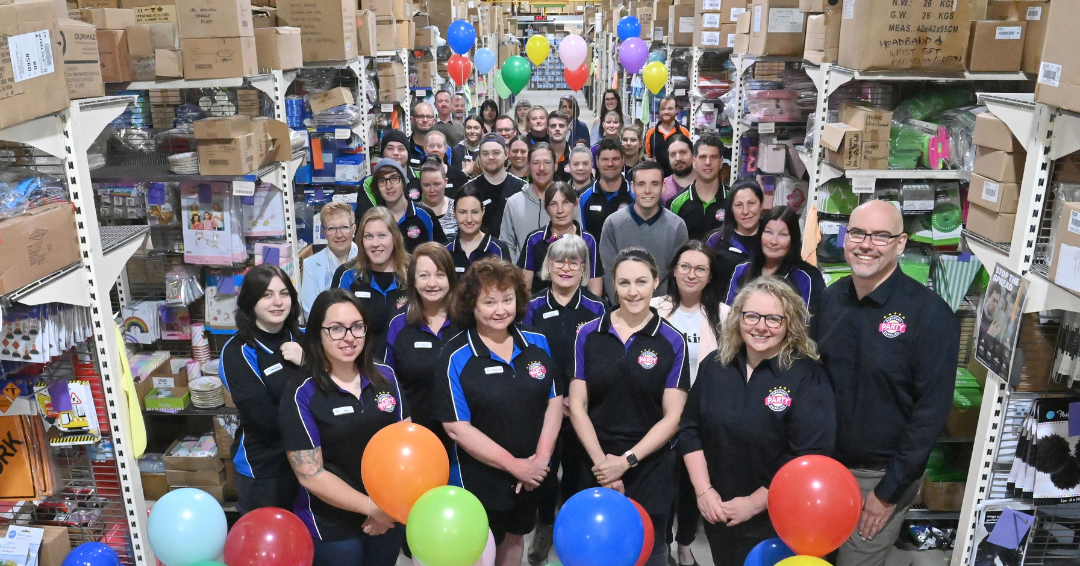 The Discount Party Supplies team in costume at the Reynella warehouse